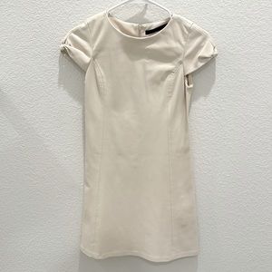 Zara faux leather, white/cream dress, in XS.
